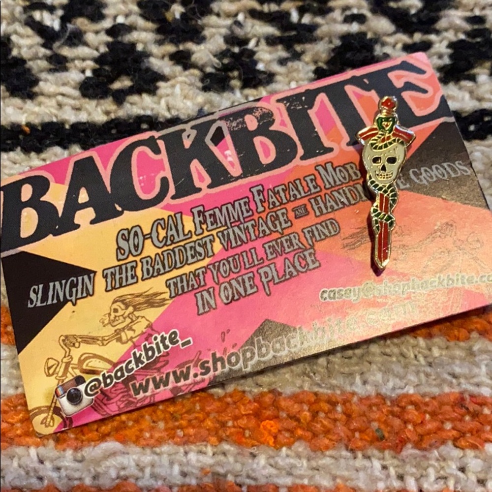 Vintage Snake and Dagger Lapel Enamel Pin